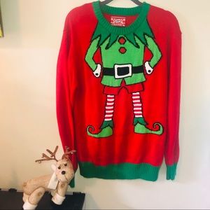 Elf Ungly Christmas Sweater Size Large.